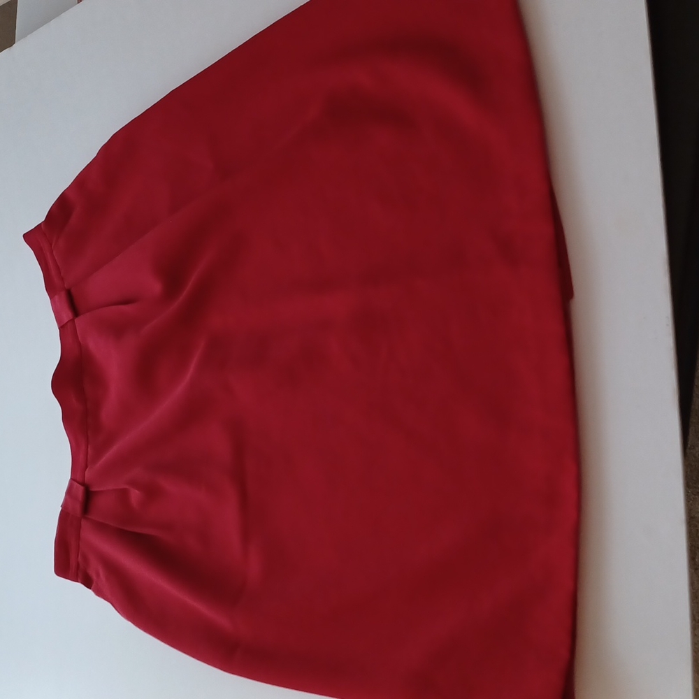 Requirements petite red lined  pleated skirt size 14 petite zipper closure